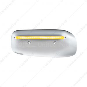 24 LED GloLight Rear Headlight Housing Cover For 2008-2023 Peterbilt 389 (Driver)- Amber LED/Clear L