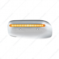 19 LED Rear Headlight Housing Cover For 2008-2023 Peterbilt 389 (Driver)-Amber LED/Lens