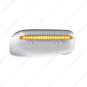 19 LED Rear Headlight Housing Cover For 2008-2023 Peterbilt 389 (Passenger)-Amber LED/Lens