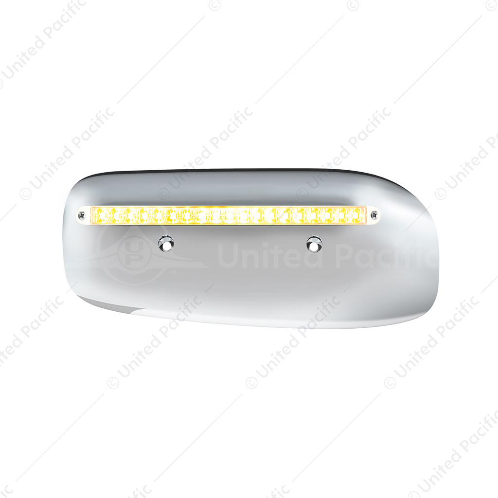 19 LED Rear Headlight Housing Cover For 2008-2023 Peterbilt 389 (Driver)-Amber LED/Clear Lens