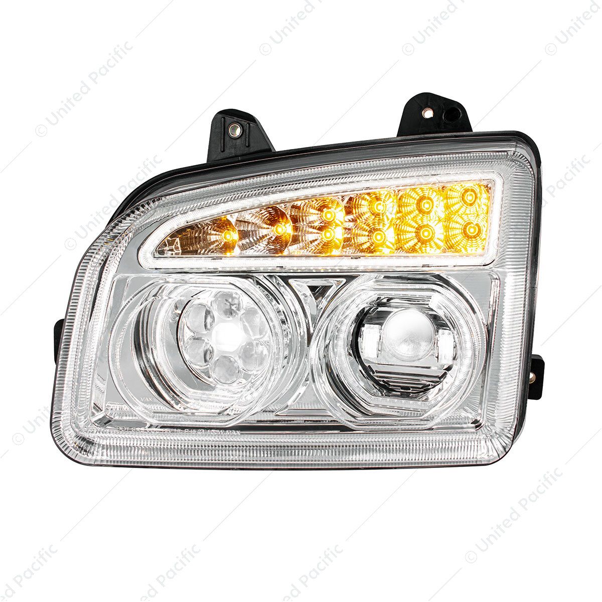Chrome 11 LED Headlight For 2015-2026 Kenworth T880-Driver