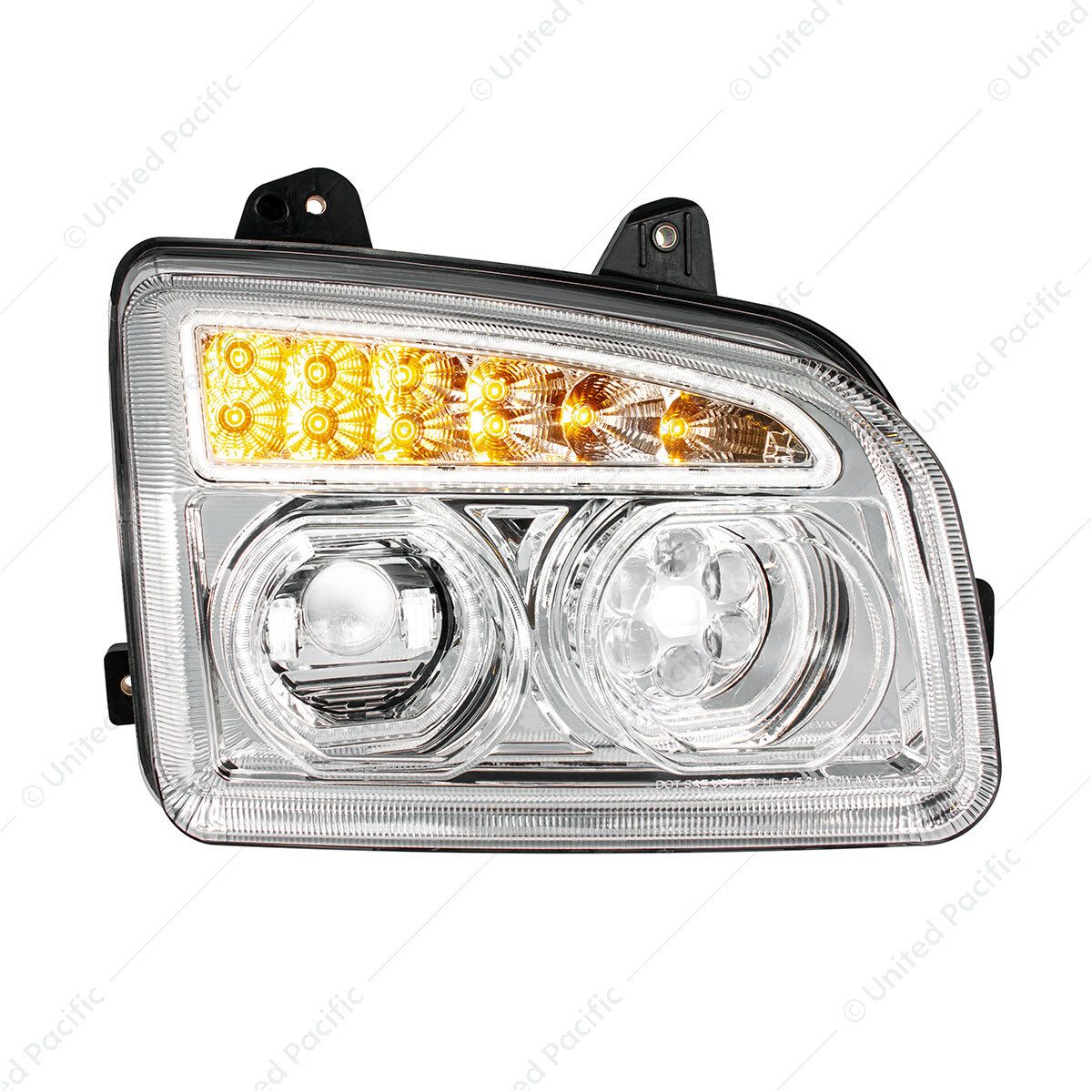 Chrome 11 LED Headlight For 2015-2026 Kenworth T880-Passenger