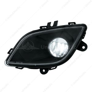 Black Single LED Fog Light For 2018-2024 Freightliner Cascadia - Driver - Competition Series