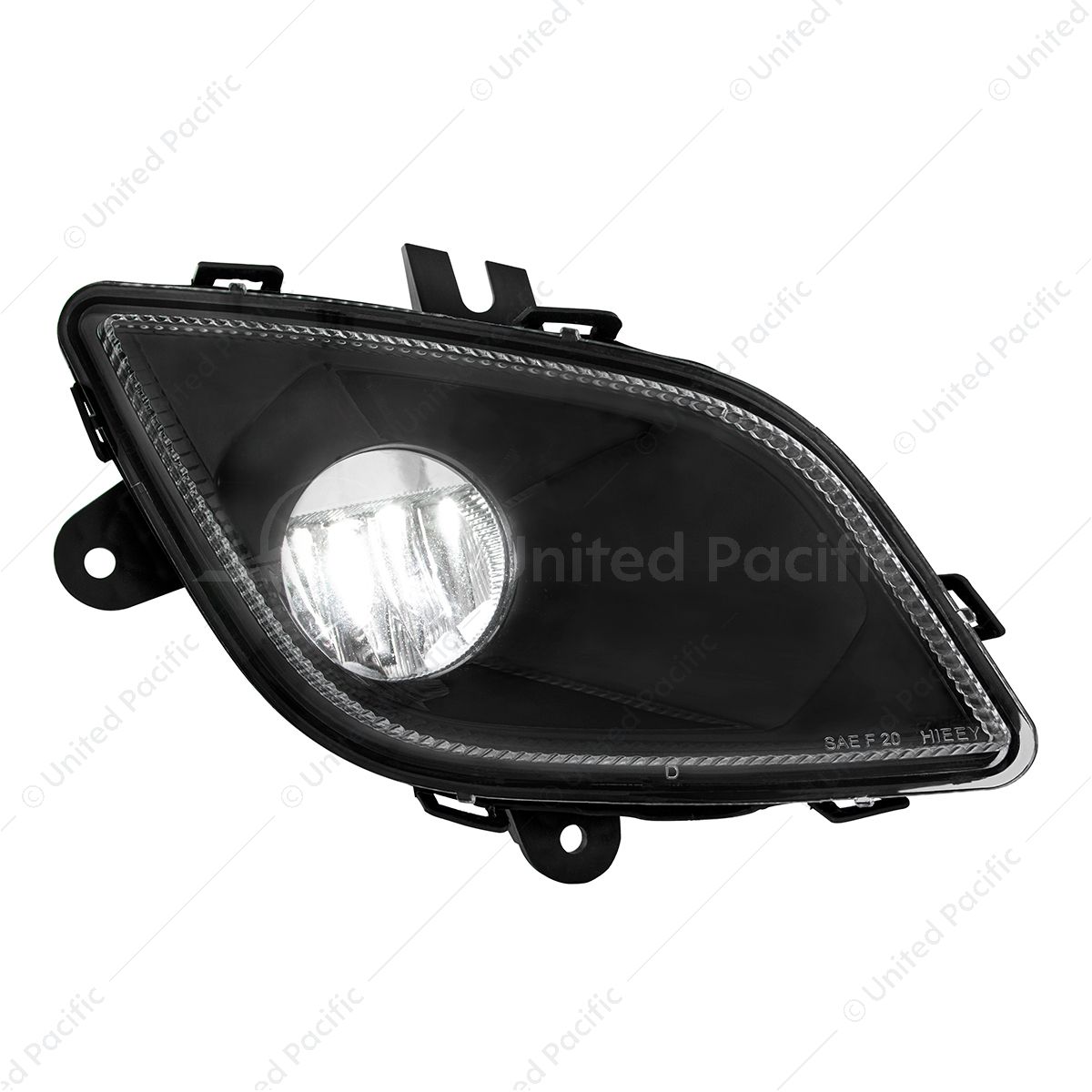 Black Single LED Fog Light For 2018-2024 Freightliner Cascadia - Passenger - Competition Series