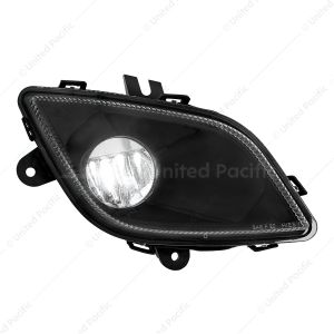 Black Single LED Fog Light For 2018-2024 Freightliner Cascadia - Passenger - Competition Series