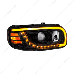 Projection Headlight With LED Turn Signal & Light Bar For 2008-2024 Peterbilt 389