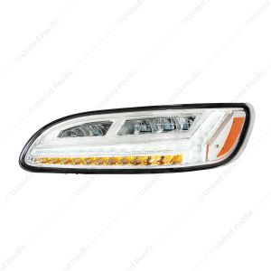 Chrome 6 LED Headlight For Peterbilt 386 (2006-2016) & 387 (2000-2011)- Driver