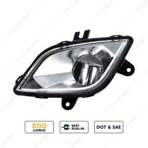 High Power LED Silver Fog Light For 2018-2024 Freightliner Cascadia-Driver