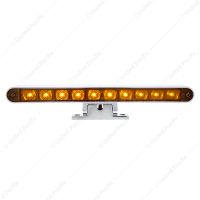 Chrome 10 LED Light Bar With 180 Degree Swivel Base - Dual Function Amber LED/Amber Lens