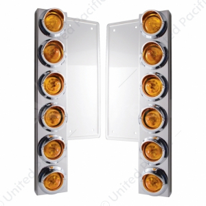 Stainless Front Air Cleaner Bracket With 12X 9 LED 2" Beehive Lights For Freightliner