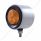 Stainless 2-1/2" Double Face With Lights & Grommets - Amber & Red Lens
