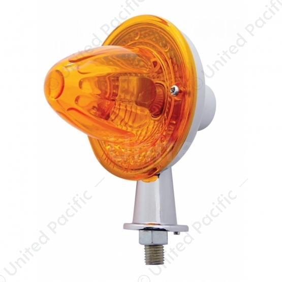 1-1/8" Arm Crystal Watermelon Honda Light With Double Contact - Amber Lens