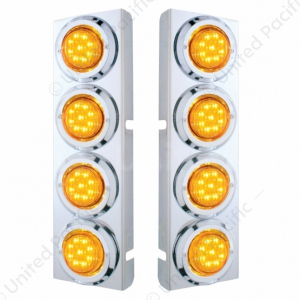 SS Front Air Cleaner Bracket With 8X 9 LED 2" Lights For Peterbilt