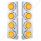 SS Front Air Cleaner Bracket With 8X 9 LED 2" Lights & Bezels For Peterbilt-Amber LED & Lens