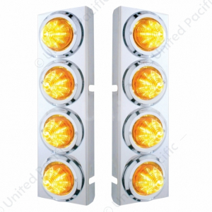 SS Front Air Cleaner Bracket With 8X 9 LED 2" Beehive Lights For Peterbilt