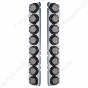 Stainless Front Air Cleaner Bracket With 16X 9 LED 2" Lights For Peterbilt