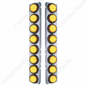 SS Front Air Cleaner Bracket With 16X 9 LED 2" Reflector Lights For Peterbilt