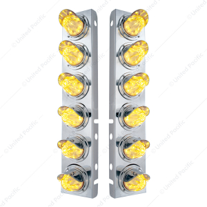 SS Front Air Cleaner Bracket With 12X 11 LED Watermelon Lights For Peterbilt