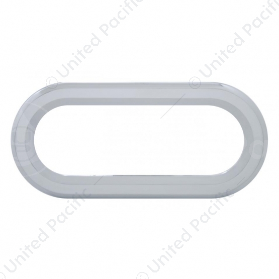 Chrome Twist-On Light Bezel For 6" Oval Light Grommet