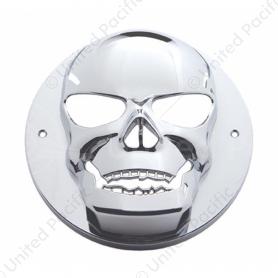 Chrome Plastic Skull Light Cover For 4” Round Grommet Mount Light