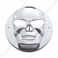Chrome Plastic Skull Light Cover For 4” Round Grommet Mount Light
