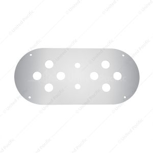 Stainless Steel Above Door Dome Light Plate With 8 x 3/4" Mini Light Cutouts For Kenworth & Peterbil