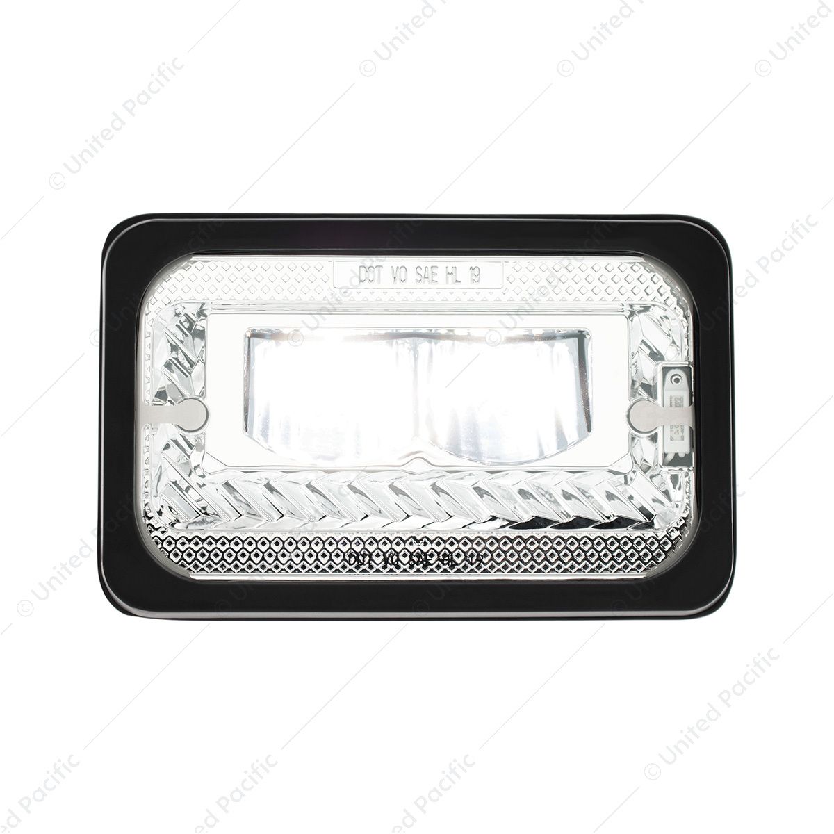 ULTRALIT - Heated 4" X 6" LED Headlight With Glass Lens & Aluminum Housing - High Beam - Chrome