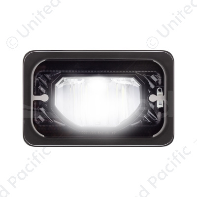 ULTRALIT - Heated 4" X 6" LED Headlight With Glass Lens & Aluminum Housing - Low Beam - Black