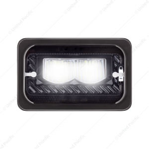ULTRALIT - Heated 4" X 6" LED Headlight With Glass Lens & Aluminum Housing - High Beam - Black