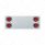 33-3/4" Stainless Rear Center Panel With Four 7 LED 4" Light & Bezel (No LP Holes)- Red LED/Red Lens