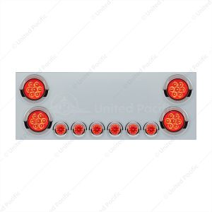 Stainless Rear Center Panel With Four 7 LED 4" Reflector Lights & Six 9 LED 2" Lights