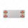 33-3/4" Stainless Rear Center Panel With Four 7 LED 4" Reflector Lights&Visors(No LP Holes)-Red LED/