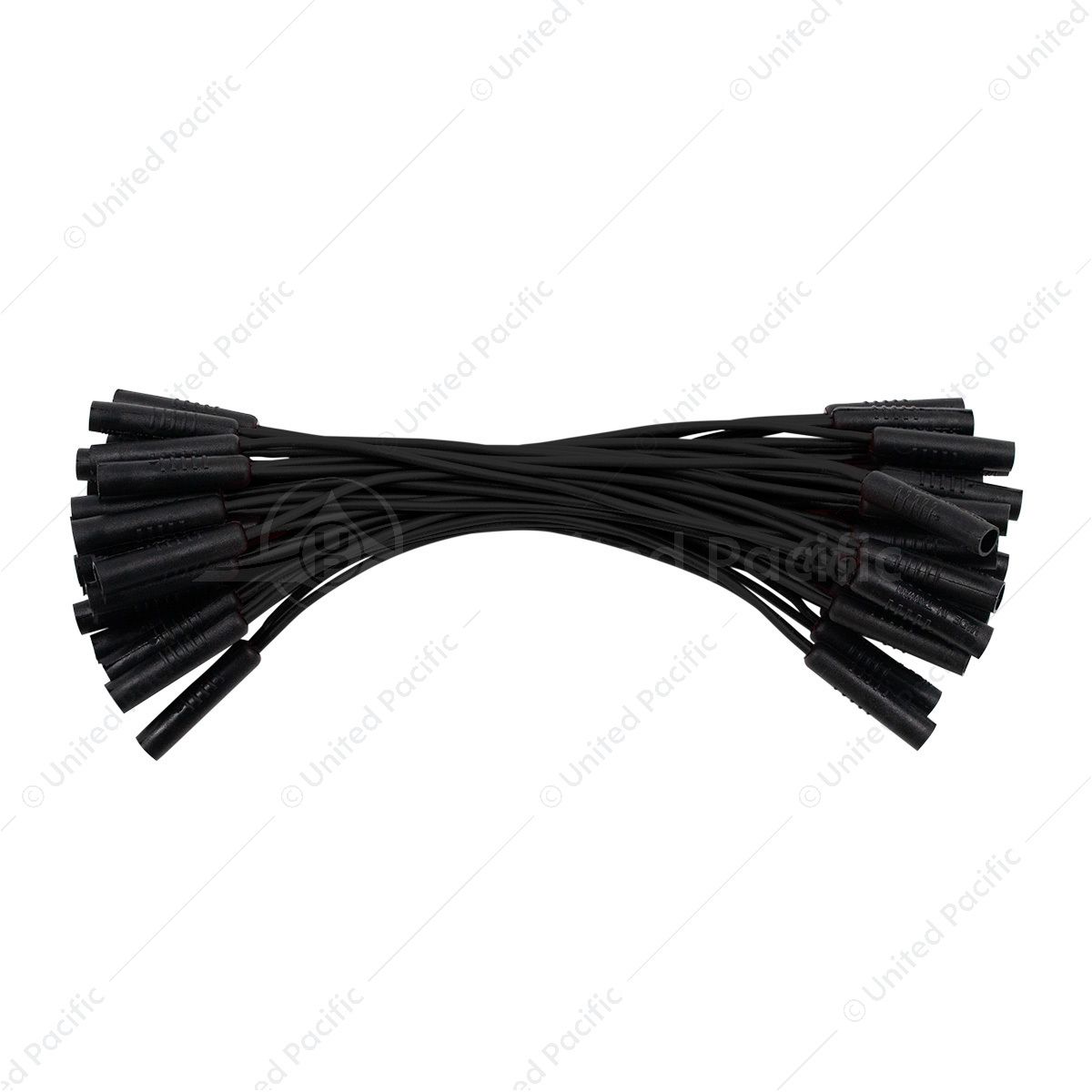 0.180" Female Plug Black Wire Harness With 50 Plugs-6" Lead (Bulk)