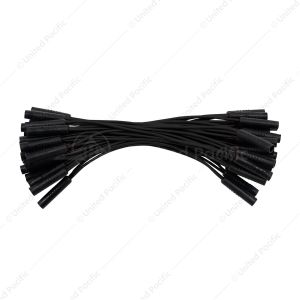 0.180" Female Plug Black Wire Harness With 50 Plugs-6" Lead (Bulk)