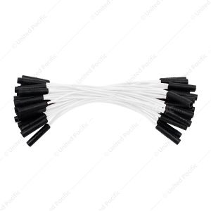 0.180" Female Plug White Wire Harness With 50 Plugs-6" Lead (Bulk)