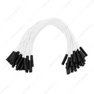 0.180" Female Plug White Wire Harness With 50 Plugs-12" Lead (Bulk)