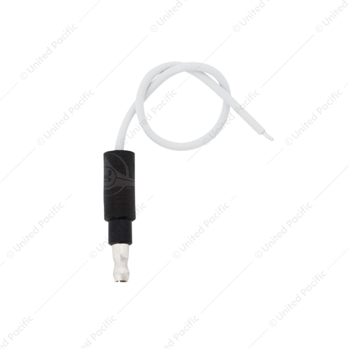 6" Single Lead Wire With .180 Bullet Termination & Stripped End - White