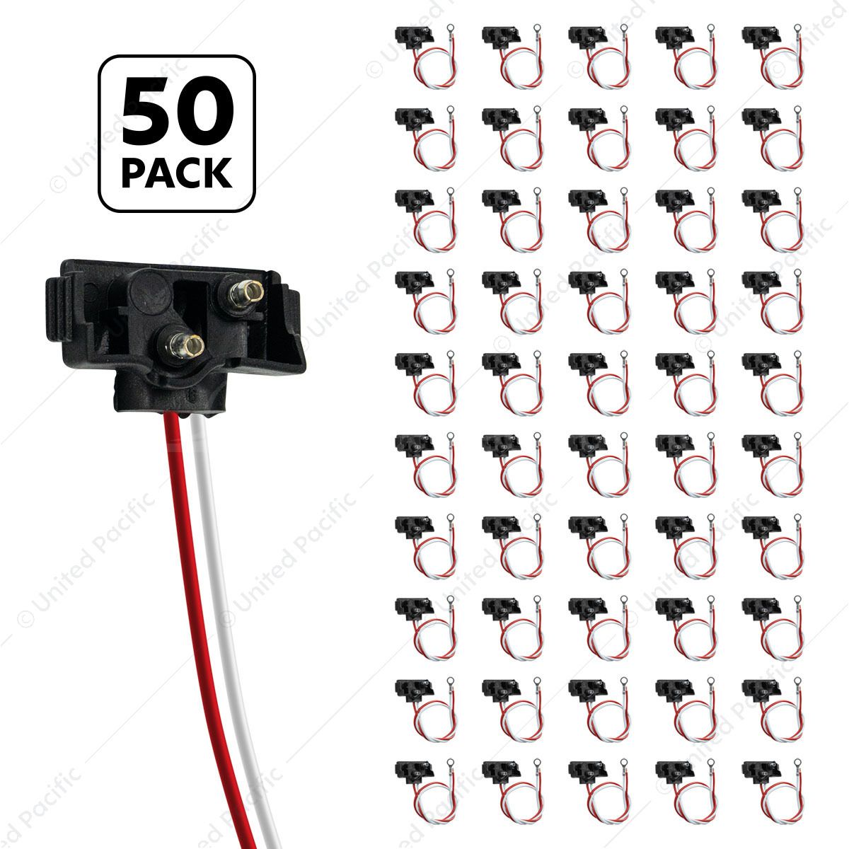 2 Wire Pigtail With 2 Prong Right Angle Plug - 12" Lead (50-Pack)