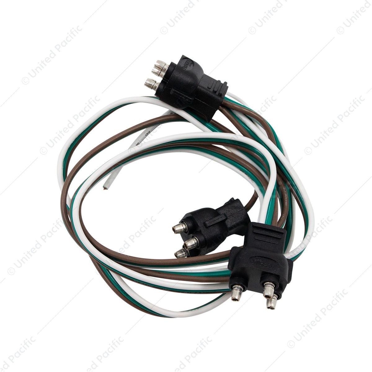 3 Prong Straight Plug Wiring Harness With 3 Plugs - 12" Lead