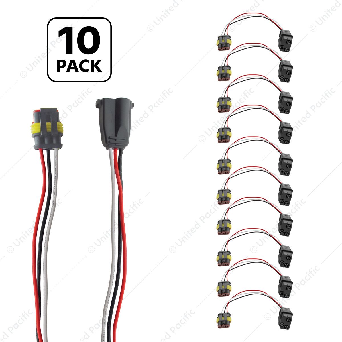 3-Way Molded Female Bullet Plug To 3-Way TE AMP Style 1.5mm Plug adapter (10 Pcs)