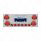 SS Rear Center Panel With 4X 21 LED 4" GloLight & 6X 9 LED 2" Lights & Visors-Red LED & Lens