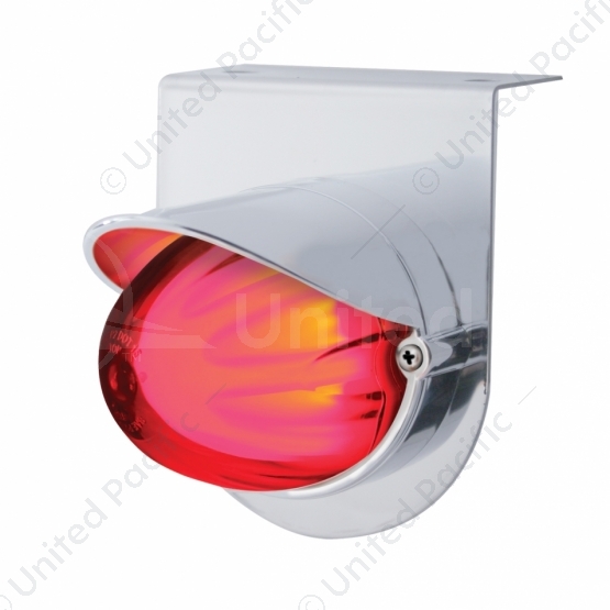 Stainless Light Bracket With 9 LED Dual Function Watermelon GloLight & Visor - Red LED/Red Lens
