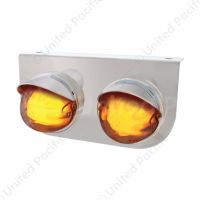 SS Light Bracket With 2X 9 LED Dual Function Watermelon GloLight & Visors -Amber LED/ Clear Lens