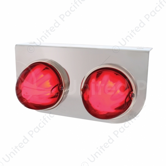 Stainless Light Bracket With 2X 9 LED Dual Function Watermelon GloLight - Red LED/ Red Lens