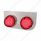 Stainless Light Bracket With 2X 9 LED Dual Function Watermelon GloLight - Red LED/ Red Lens
