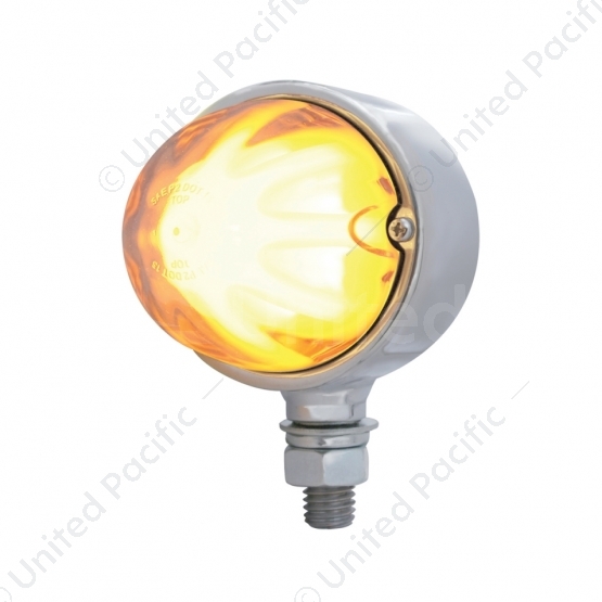 9 LED Dual Function GloLight Single Face Light - Amber LED/Clear Lens