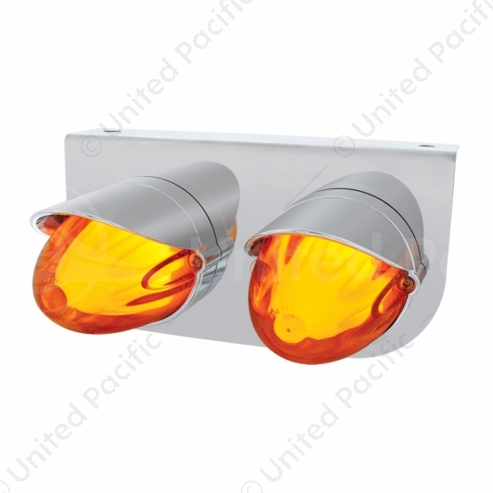 SS Bracket With Two 9 LED Dual Function GloLight Watermelon Grakon 1000 Lights & Visors -Amber LED &