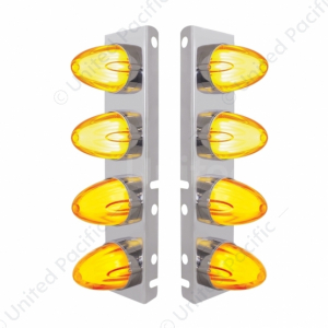 SS Front Air Cleaner Bracket With 8X 9 LED Dual Function Watermelon GloLight For Peterbilt