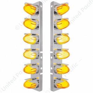 SS Front Air Cleaner Bracket With 12X 9 LED Dual Function Watermelon GloLight For Peterbilt