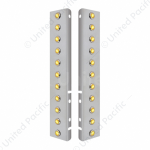 SS Front Air Cleaner Bracket With 22X 3 Amber Hi/Lo LED 3/4" Mini Crystal Lights & SS Bezels For Pet